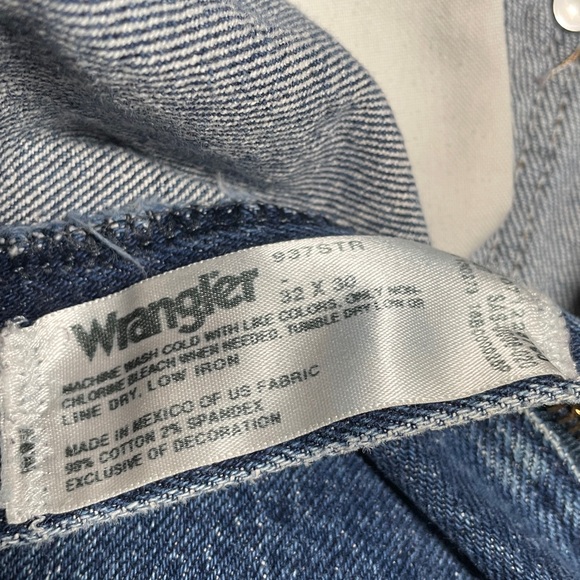 Vintage Wrangler Dark Blue Straight Jeans 32/30 - Picture 3 of 6
